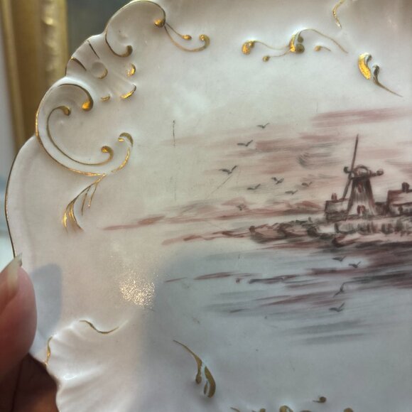 6 Hand Painted Plates Wetland Scenes Vtg J.P. Limoges France 6”W - Picture 9 of 16